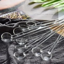 10pcs Transparent Glass Coffee Spoon Creative Long Handled Ice Cream Dessert Tea Spoons for Kitchen Accessories Gadget