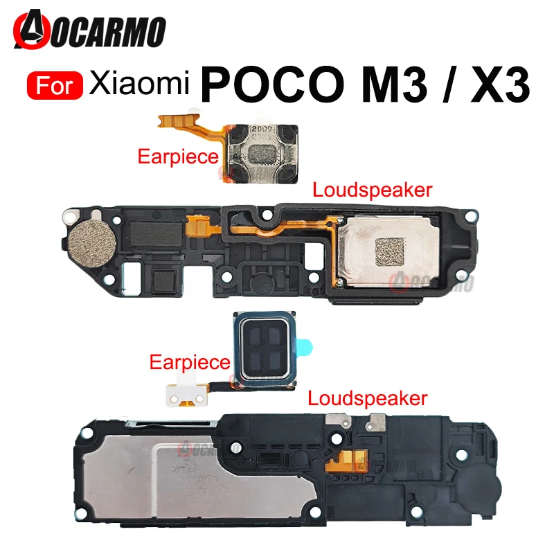 Top Earpiece Ear Speaker Bottom Loudspeaker Buzzer Ringer For Xiaomi POCO M3 / X3 X3Pro Replacement Parts