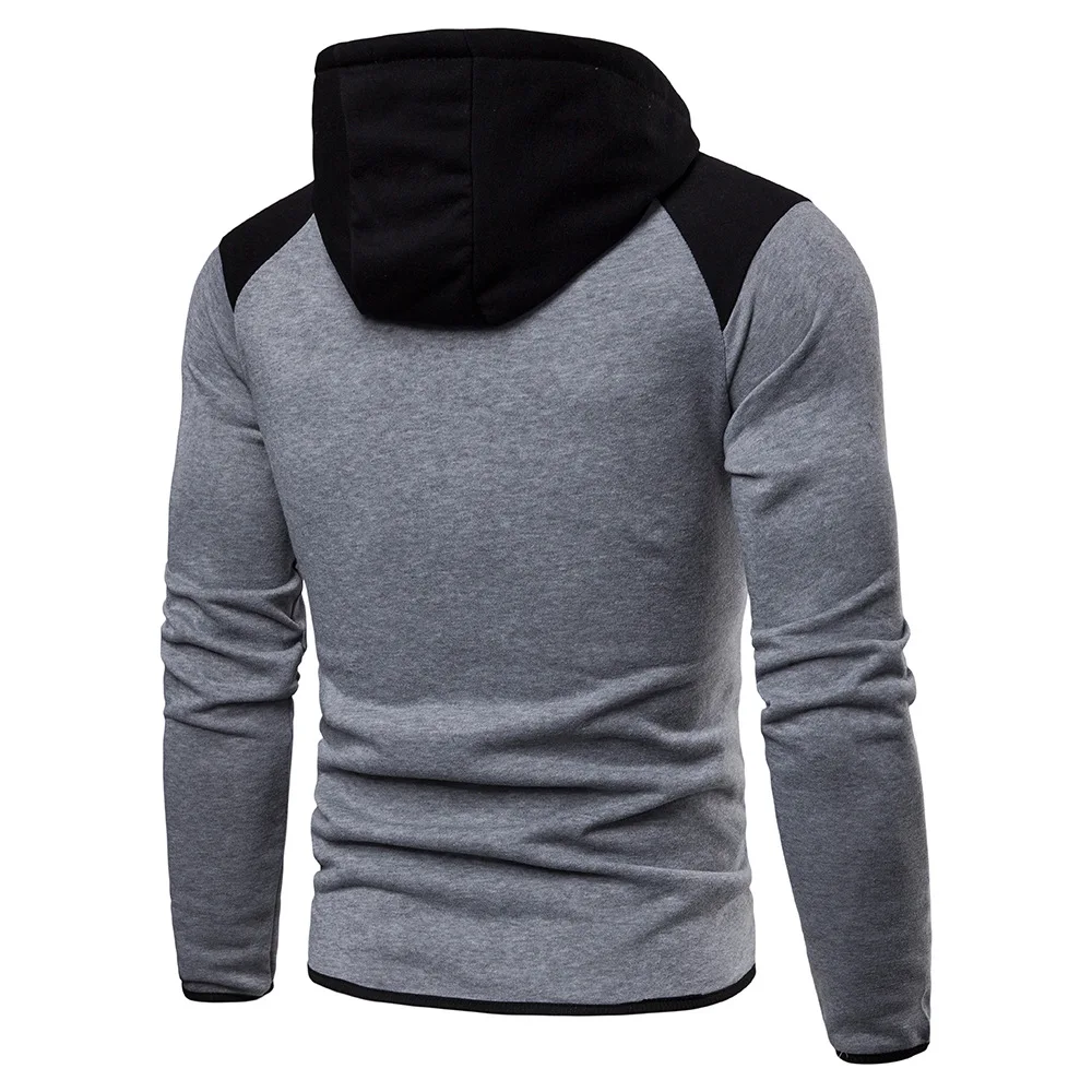 

ZOGAA 2021 Winter New Hooded Cardigan Sweatshirt Men's Contrast Stitching Slim-fit Sweatshirt Casual Fashion Trendy Men's Jacket