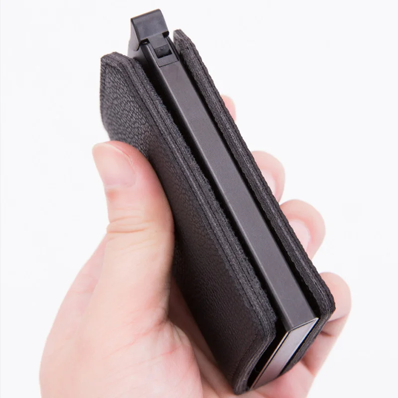 Новый анти кражи карты чехол из углеродного волокна RFID всплывающее окно