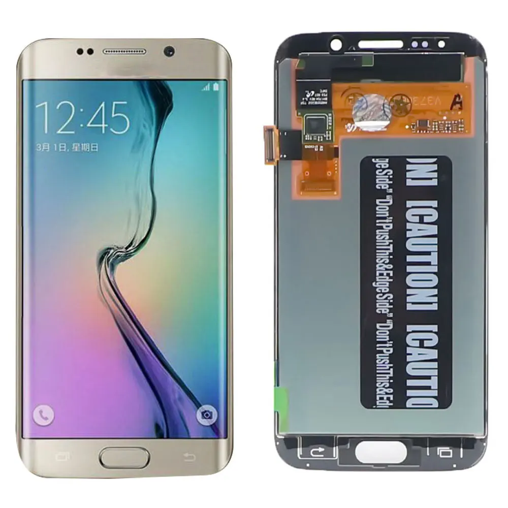Pantalla LCD AMOLED Original de 5,1 pulgadas para Samsung Galaxy S6 edge, montaje de digitalizador con pantalla t&aacute;ctil con cubierta trasera, G925, G925I, G925F-2