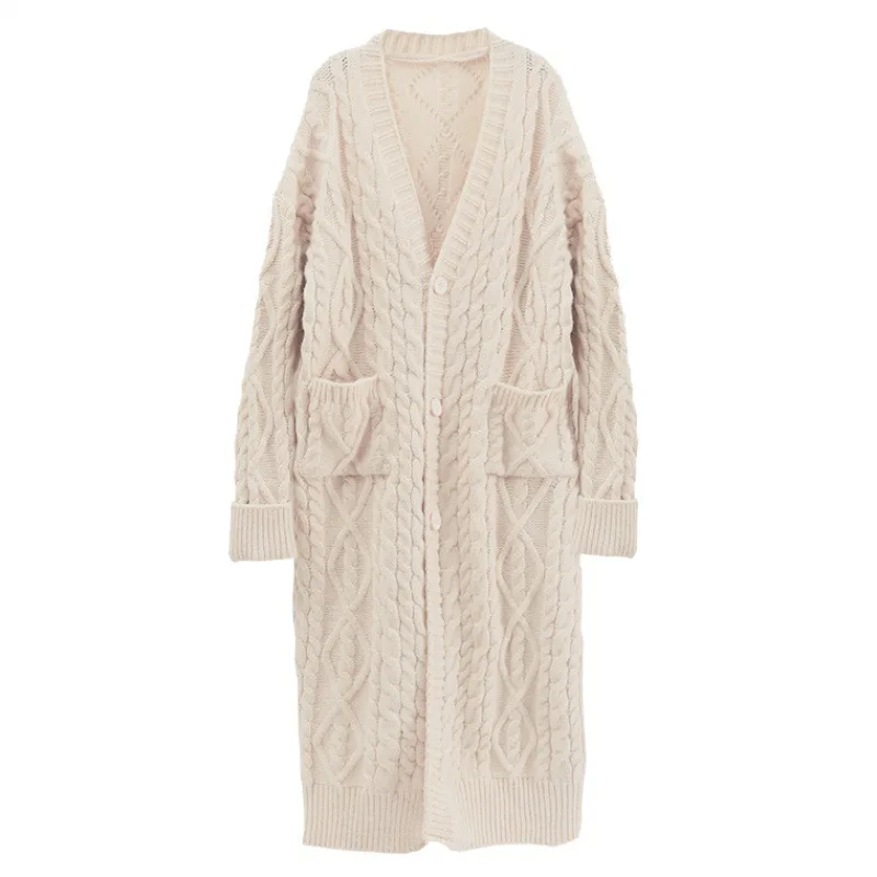 

cardigan women's long jacket 2020 autumn and winter new products women's loose temperament long-sleeved thick knitted sweater