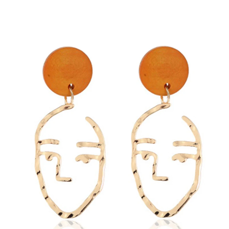 Женские абстрактные серьги-клипсы в стиле панк металлические серьги ручной