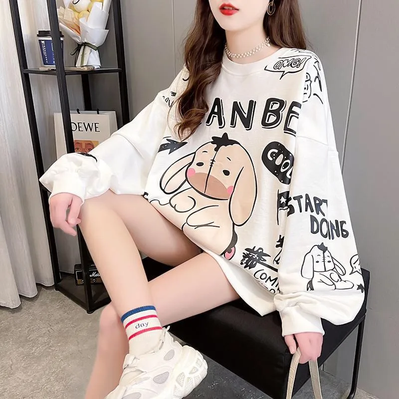 

2021 Spring Cotton Sweatshirts For Women Casual Long Sleeve Women's Pullover Loose Streetwear Female Hoodie