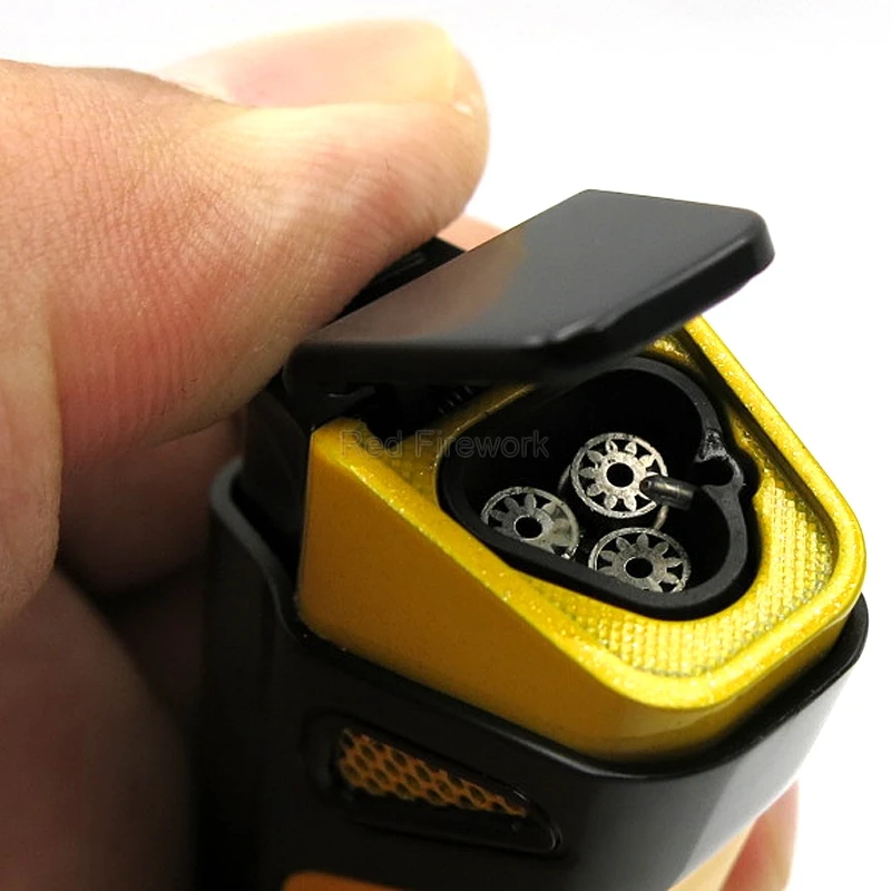 COHIBA модные зажигалки ветрозащитная Зажигалка многоразовая 3 фонарь Jet Blue Flame металлическая зажигалка для сигар с перфорацией