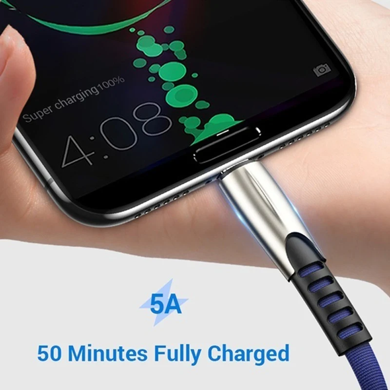 Кабель с разъемом USB C для 5A Type кабель быстрой зарядки Samsung S10 Huawei P30 Pr Xiaomi Redmi