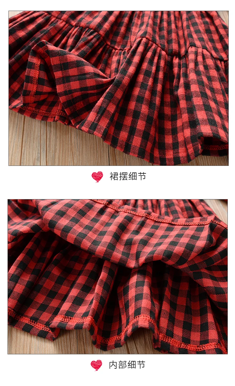 2to 10 year Girls plaid dresses autumn and spring long sleeve fashion female children clothing dress vestido kids clothes