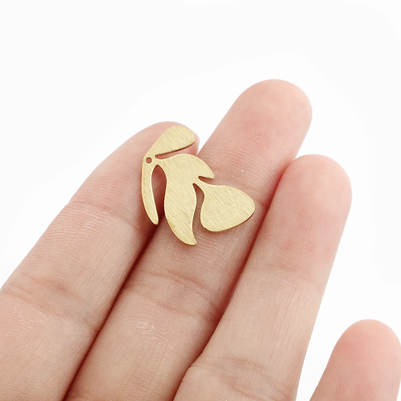 

10pcs Charms Abstract Leaf Feather Pendant Polished Raw Brass Jewelry Bohemia Bracelet Earring Necklace Jewelry Making