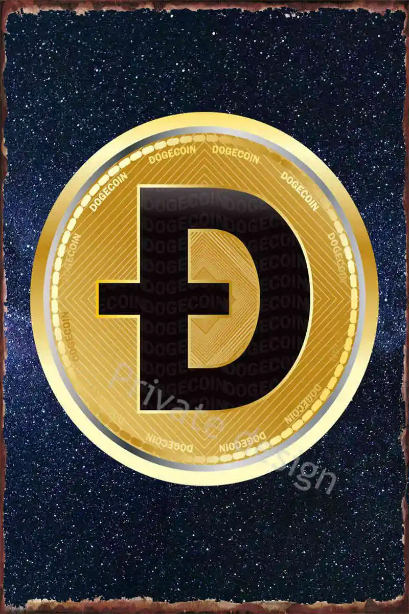 

Dogecoin к Луне, винтажный металлический знак, жестяной знак, оловянные пластины, декор стен, декор комнаты, ретро постер для искусства, дома, клу...