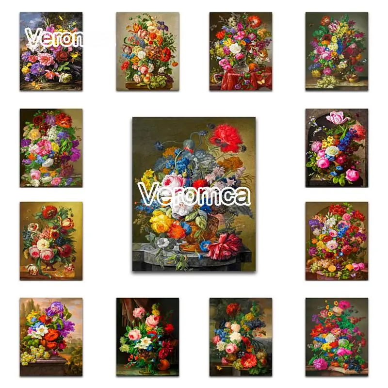 

Full Square Round Diamond Embroidery 5D Diy Colorful Flowers Diamond Painting Cross Stitch Peony Rose Handmade Gift