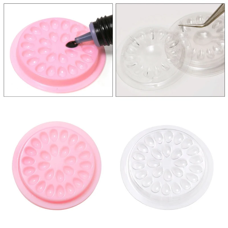 Индивидуальный клей-держатель для наращивания ресниц розовый и прозрачный в