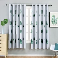 blackout leaf short curtains for kitchen printed curtain for living room bedroom cloth drapes door window treatment blinds panel