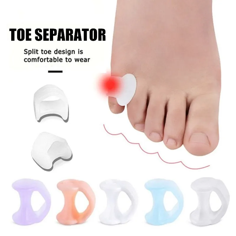

1Pair 8 Styles Silicone Thumb Hiking Outdoor Household Essential Soft Purple Silicone Toe Separator