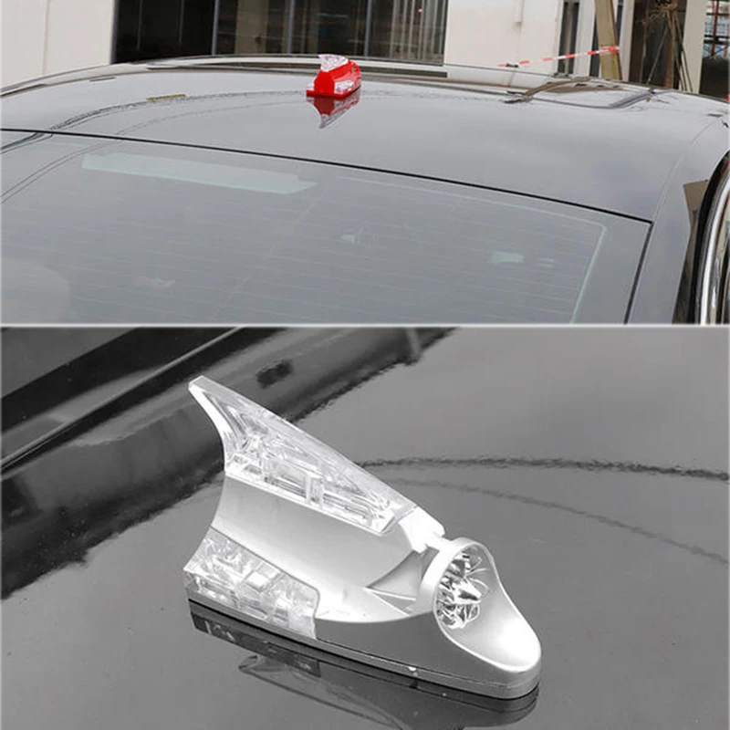 

Hot Wind Power Waterproof Car Shark Fin Roof Antenna LED Flash Light Lamp for Safety X85
