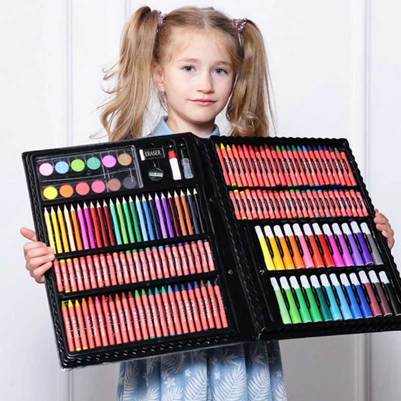 

1 Set Drawing Painting Art Box Set Colored Pencils Portable for Children Kids Beginner New Arrival
