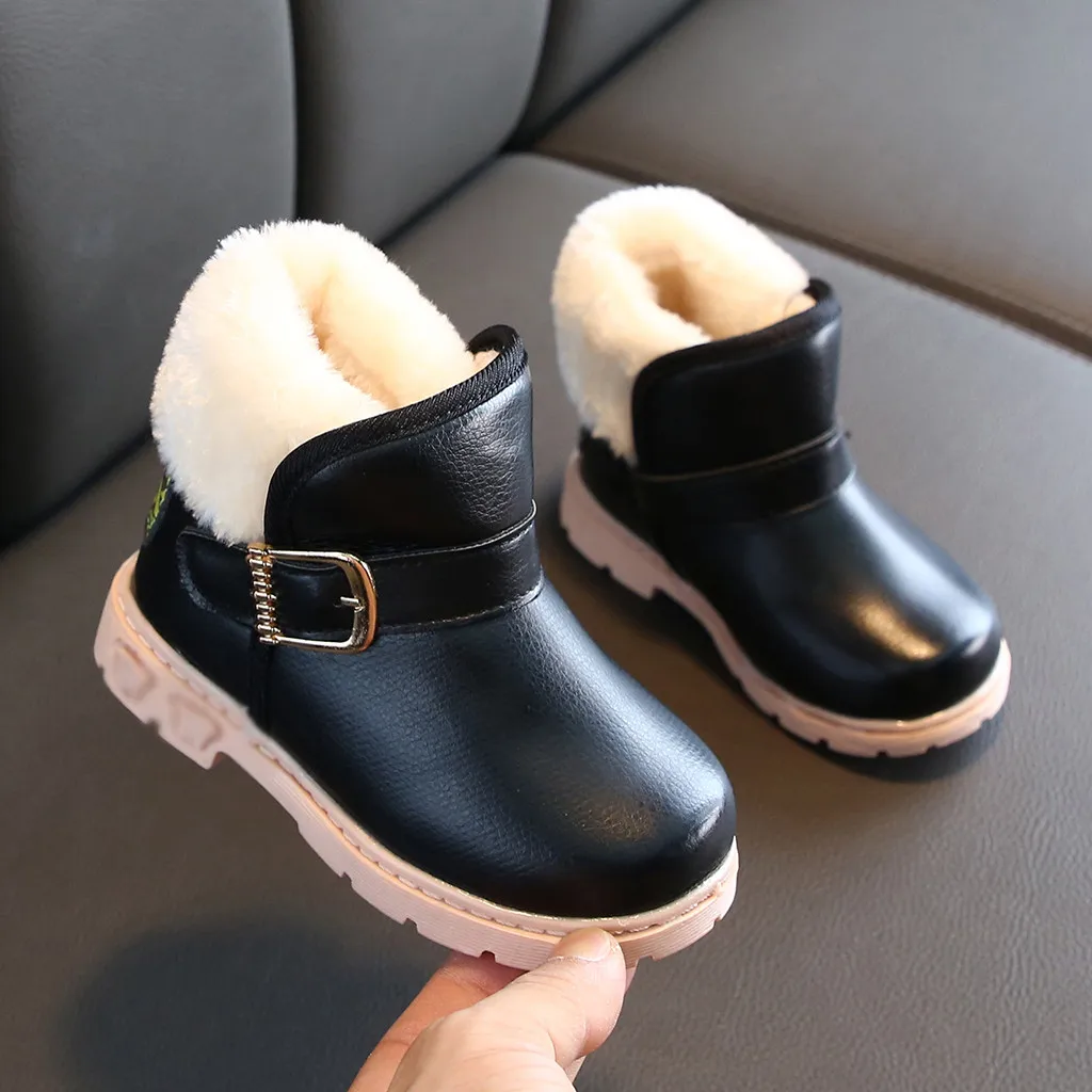2019 New Autumn Children Shoes Pu Leather Waterproof Toddler Infant Kids Baby Boys Girls Fashion Solid Ankle Sport Boots |
