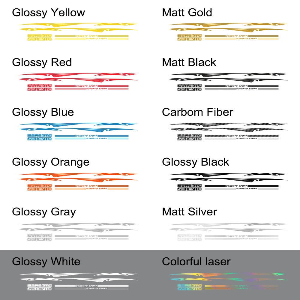 

2pcs For KIA Sorento Car Sticker Racing Sport Side Stripe Auto Vinyl Decals Stylish Tuning Styling Automobiles Car Accessories