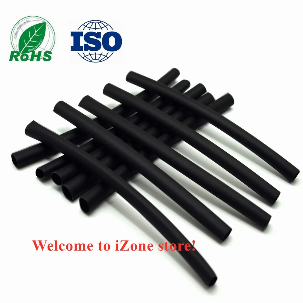 10 см х шт./партия 2:1 черные термоусадочные трубки диаметром 1 2 3 5 6 8 мм втулка для