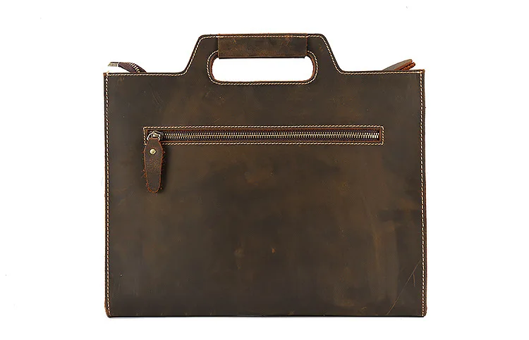 

Genuine leather men solid cow skin briefcase business handbag