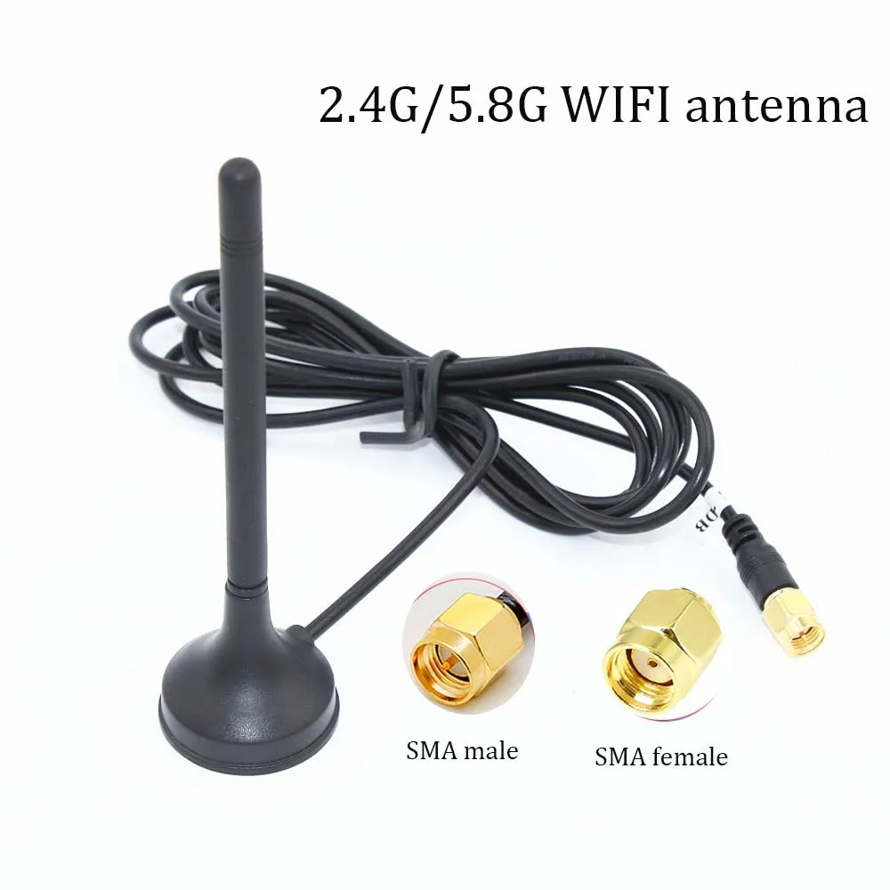 

Двухдиапазонная Антенна 2,4G, 5,8G, 5G, для Wi-Fi-роутера, кабель 3 м, Штекерный разъем SMA