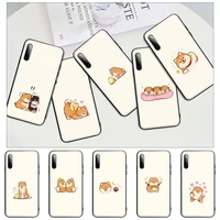 cute shiba inu dog black matte mobile phone cover case for huawei y6 y7 y9 prime 2019 y9s mate 10 20 40 pro lite nova 5t