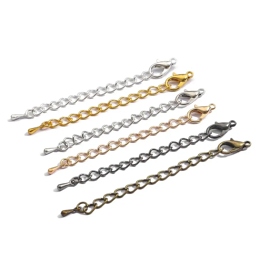 

10pcs/lot 55mm Tone Extended Extension Tail Chain Lobster Clasps Connector For DIY Jewelry Making Findings Bracelet Necklace