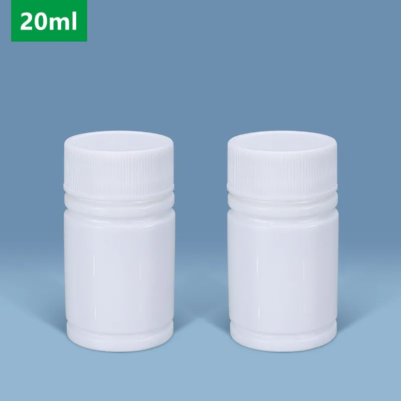 

Empty 20ML Round plastic bottle Medicine Capsule Pill refillable bottles Food Grade Storage Container 20PCS/lot