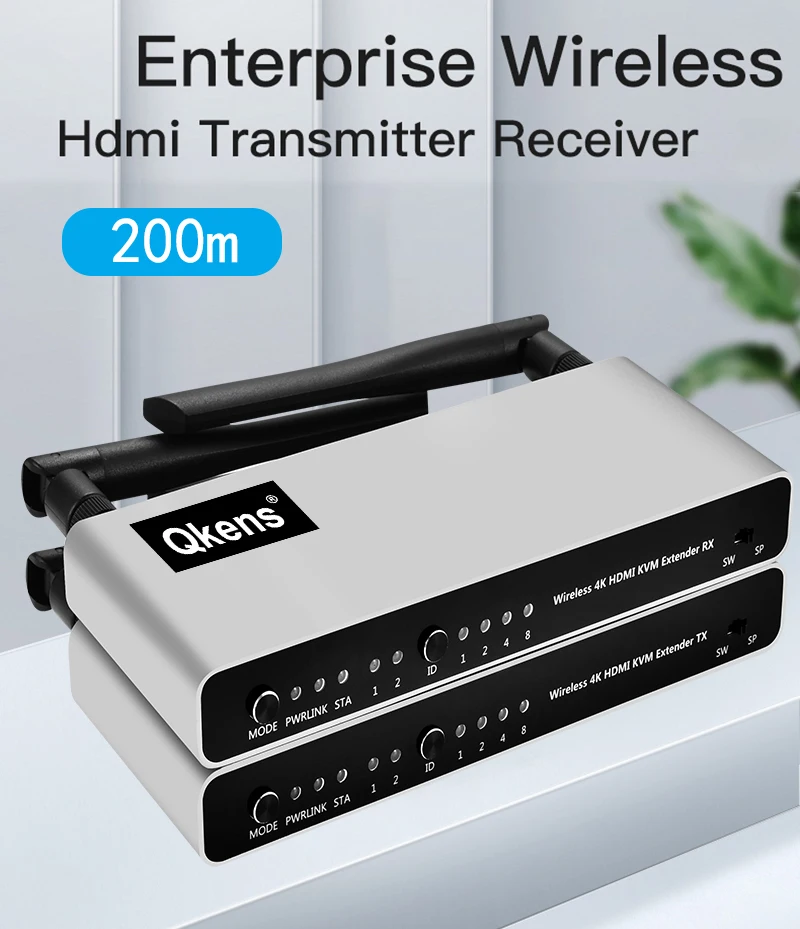 

200m Wireless HDMI Transmitter & Receiver 1080p Display Dongle Adapter HDMI Extender USB KVM Screen Share for PS4 PC Phone To TV