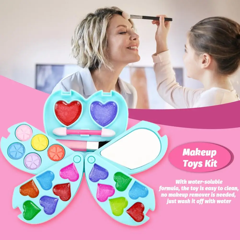 

Girl Pretend Play Make Up Toy Simulation Cosmetics Pink Makeup Set Princess Beauty Plastic Play House Toy For Kids Gifts