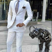 ivory suits men 2019 peak design groom wedding tuxedo business man wear man blazer costume homme slim terno masculino 2piece