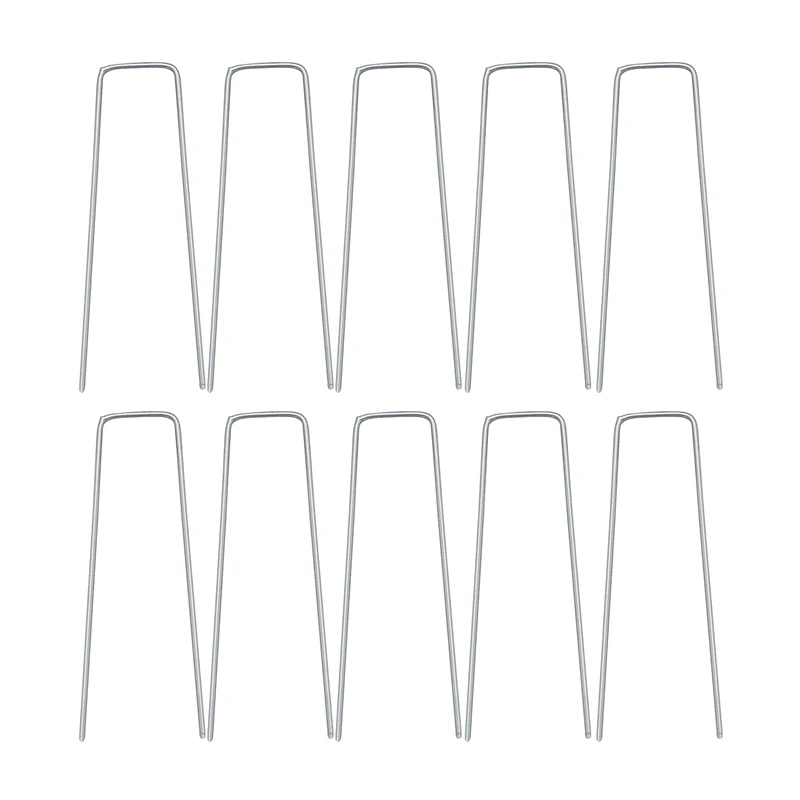 10 Pcs Multifunction U-Shaped Garden Ground Nails Set Pile Nail Turf Fixing Nail Is Used to Fix Weeds, Net, Floor Cloth