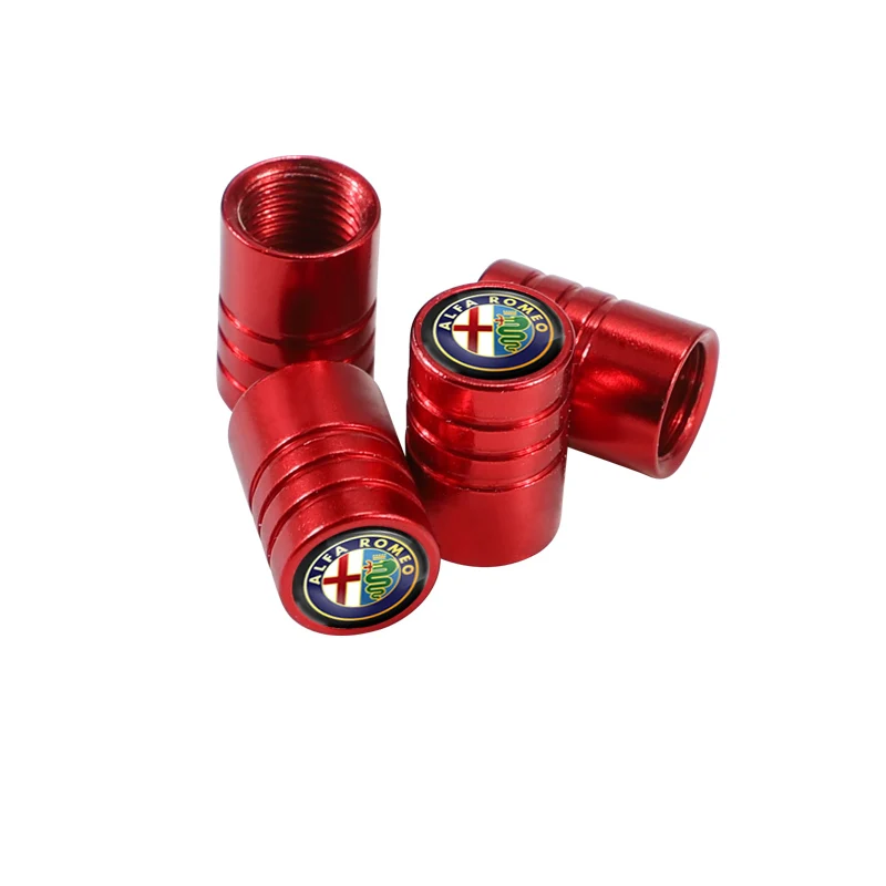 Колпачки клапанов автомобильных шин 4 шт. алюминиевый воздушный клапан для Alfa Romeo