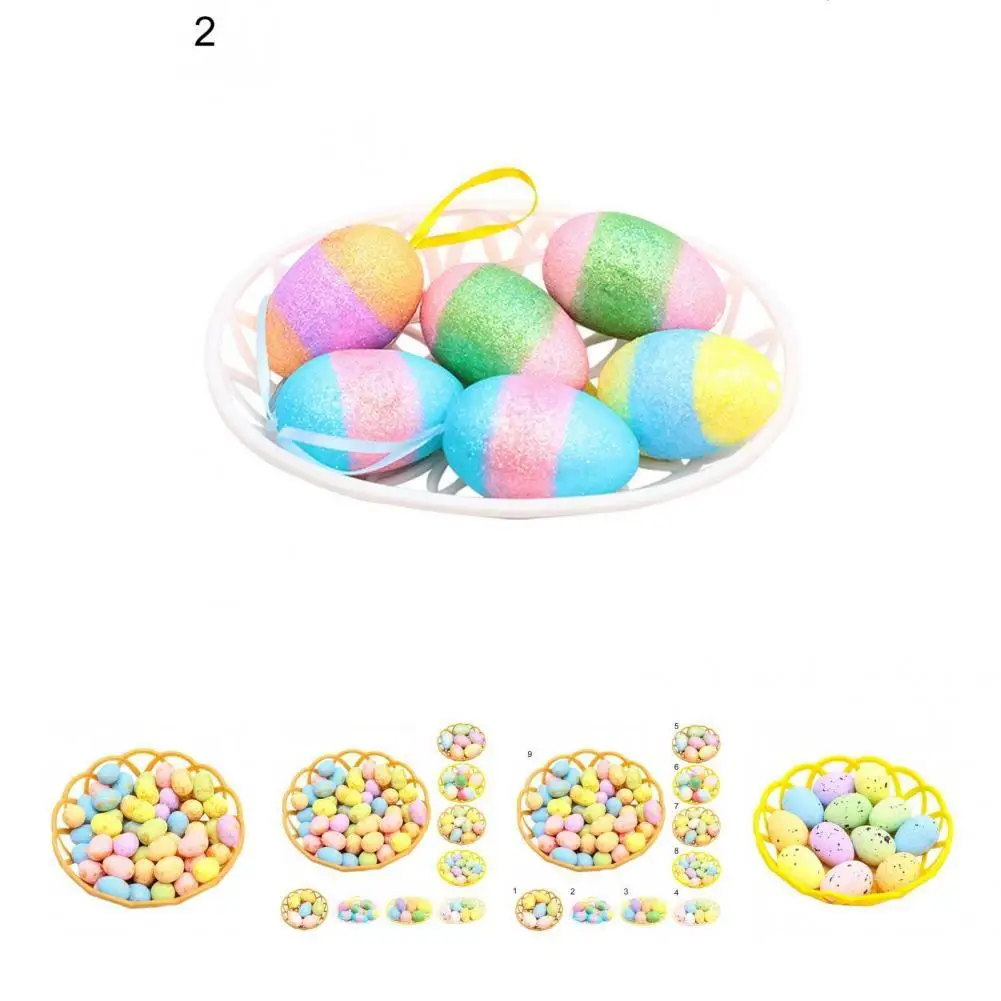 

1 Set Convenient Easter Egg Handicraft Delicate Hard to Fade Easter Egg Model Beautiful Simulation Easter Egg