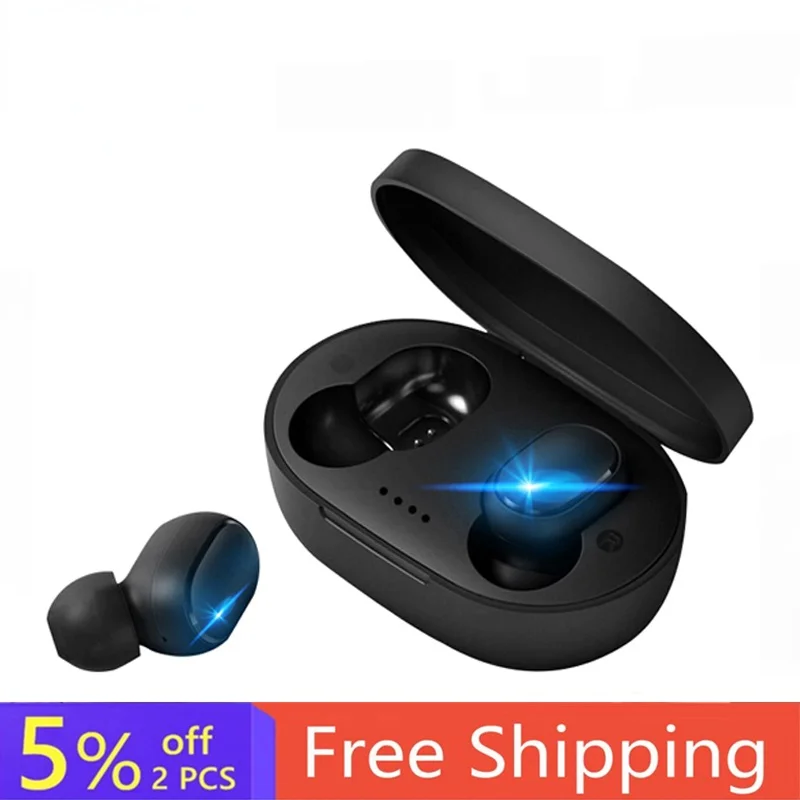 

Handsfree Headphones A6S E6S TWS Bluetooth Earphone Wireless Earbuds For Xiaomi Redmi AirDots Noise Cancelling Headsets With Mic