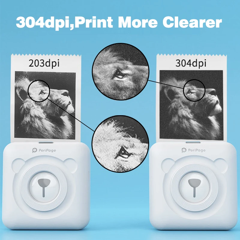 Peripage 304 DPI Карманный фотопринтер мини фото Bluetooth Беспроводная Светодиодная лампа