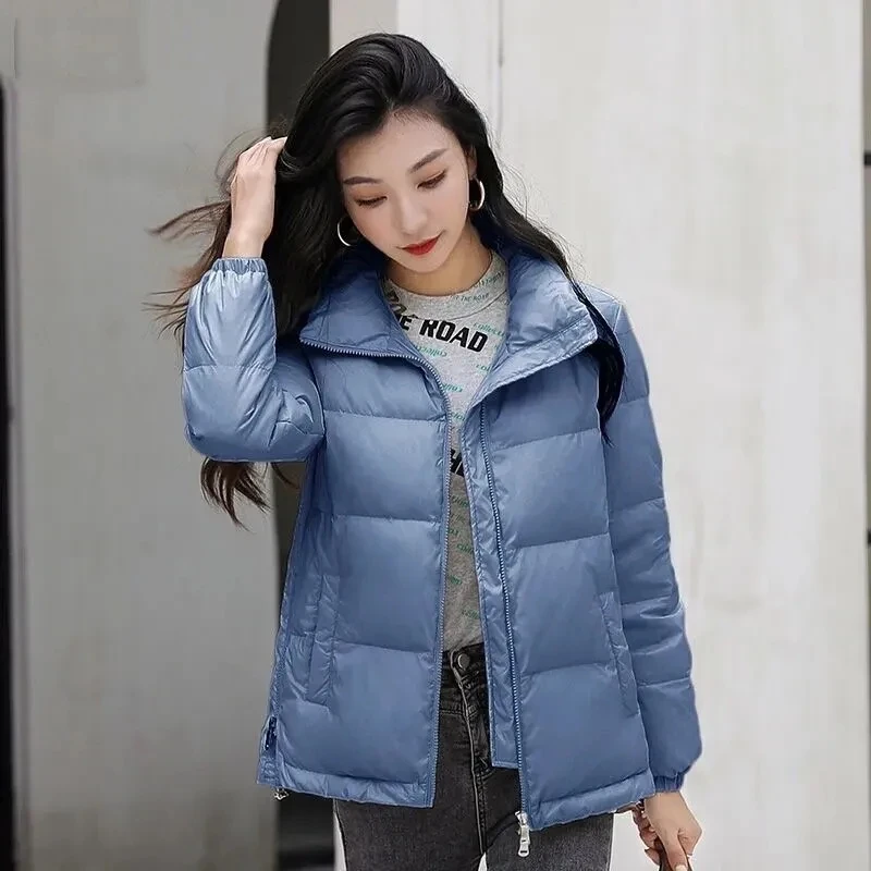 

Winter Women's New Cotton Padded Coats 3XL Stand Collar Jackets Solid Casual Zipper Waterproof Parka Thickened and warm Outwears