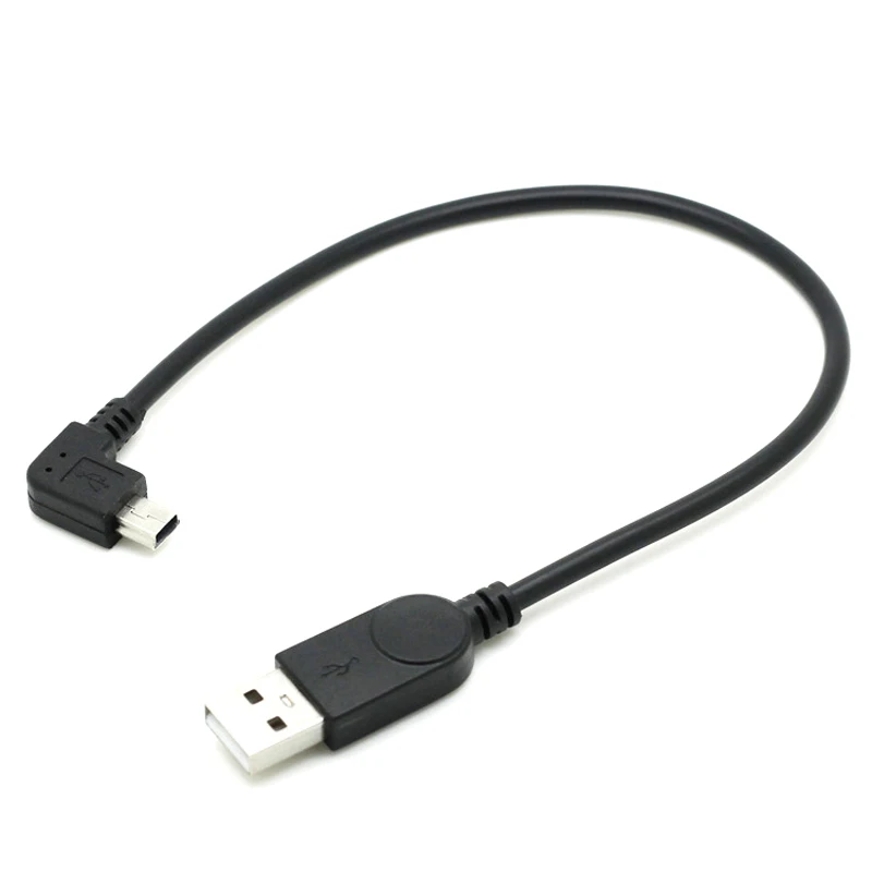 100 шт./лот 90 градусов левый угол USB 2 0 штекер A на Mini B 5 Pin кабель для синхронизации
