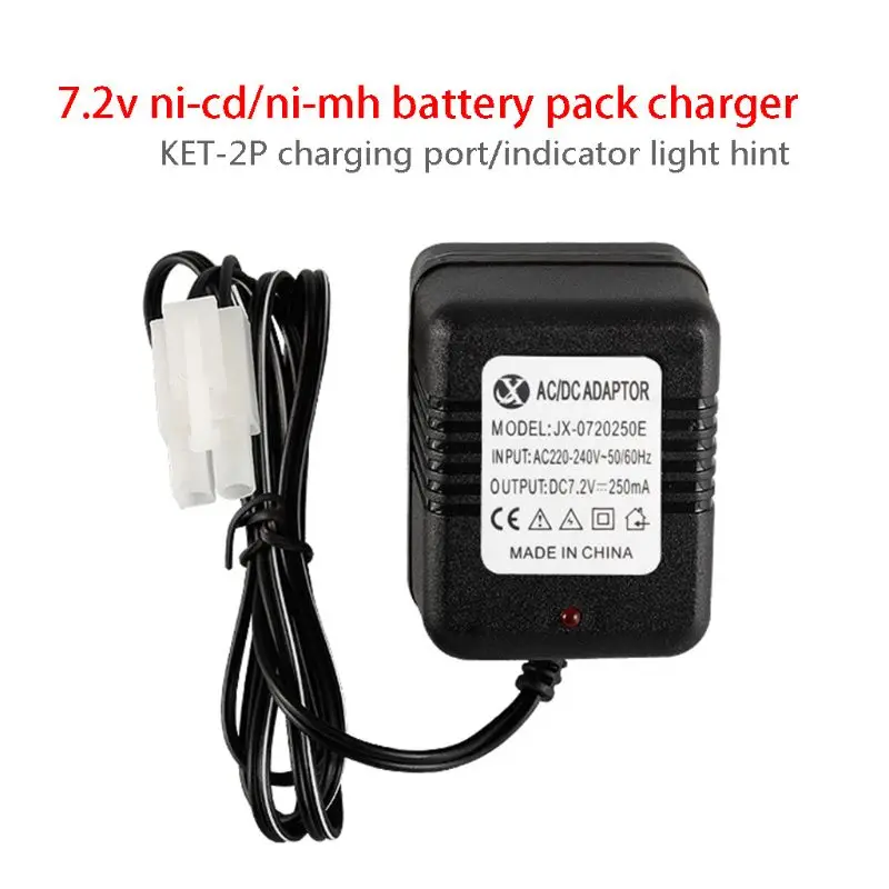 

Portable Smart Charger Charging Adapter for 7.2V Ni-Cd Ni-MH Battery with KET-2P Plug for RC Remote Car Toys