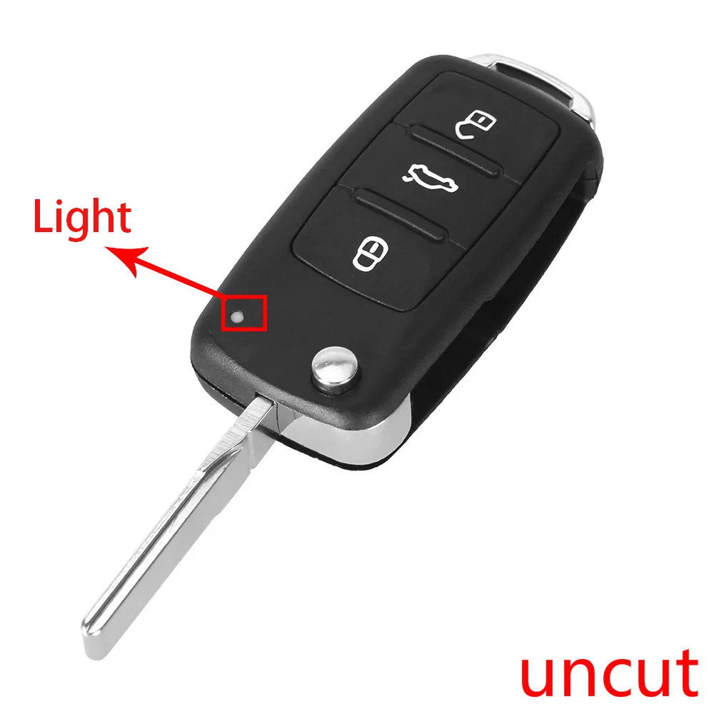 DANDKEY cut/uncut blade флип чехол для автомобильного ключа чехол для VOLKSWAGEN polo passat b5 Tiguan Golf для сиденья для Skoda для VW - Количество кнопок: uncut blade