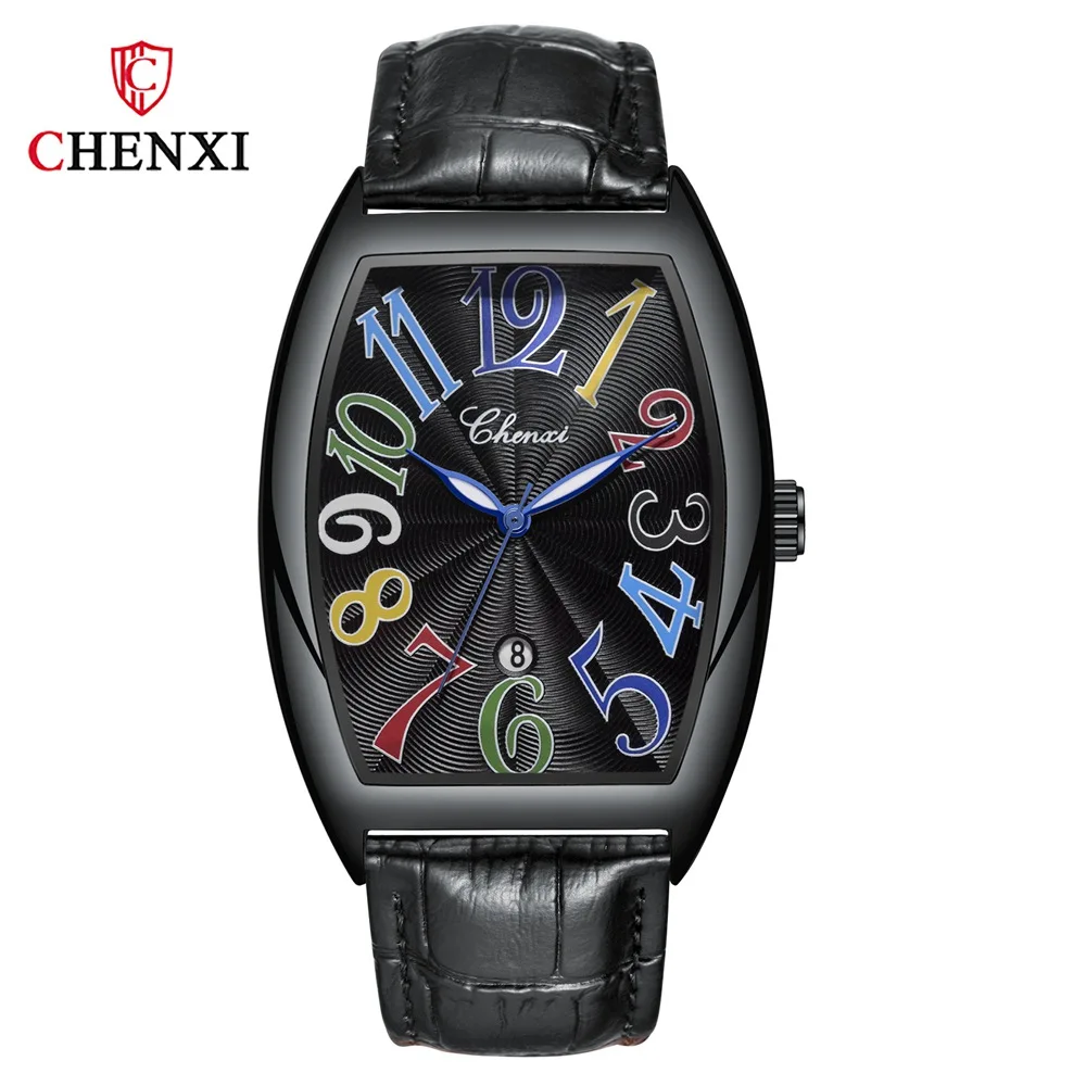 all black Модные Роскошные брендовые квадратные наручные часы мужские Tonneau водонепроницаемые Бизнес кварцевые кожаные Наручные часы для мужчин часы мужские erkek kol saati - Цвет: all black