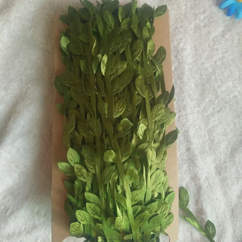 40 м искусственных листьев лозы имитации листва Зеленые листья из ротанга