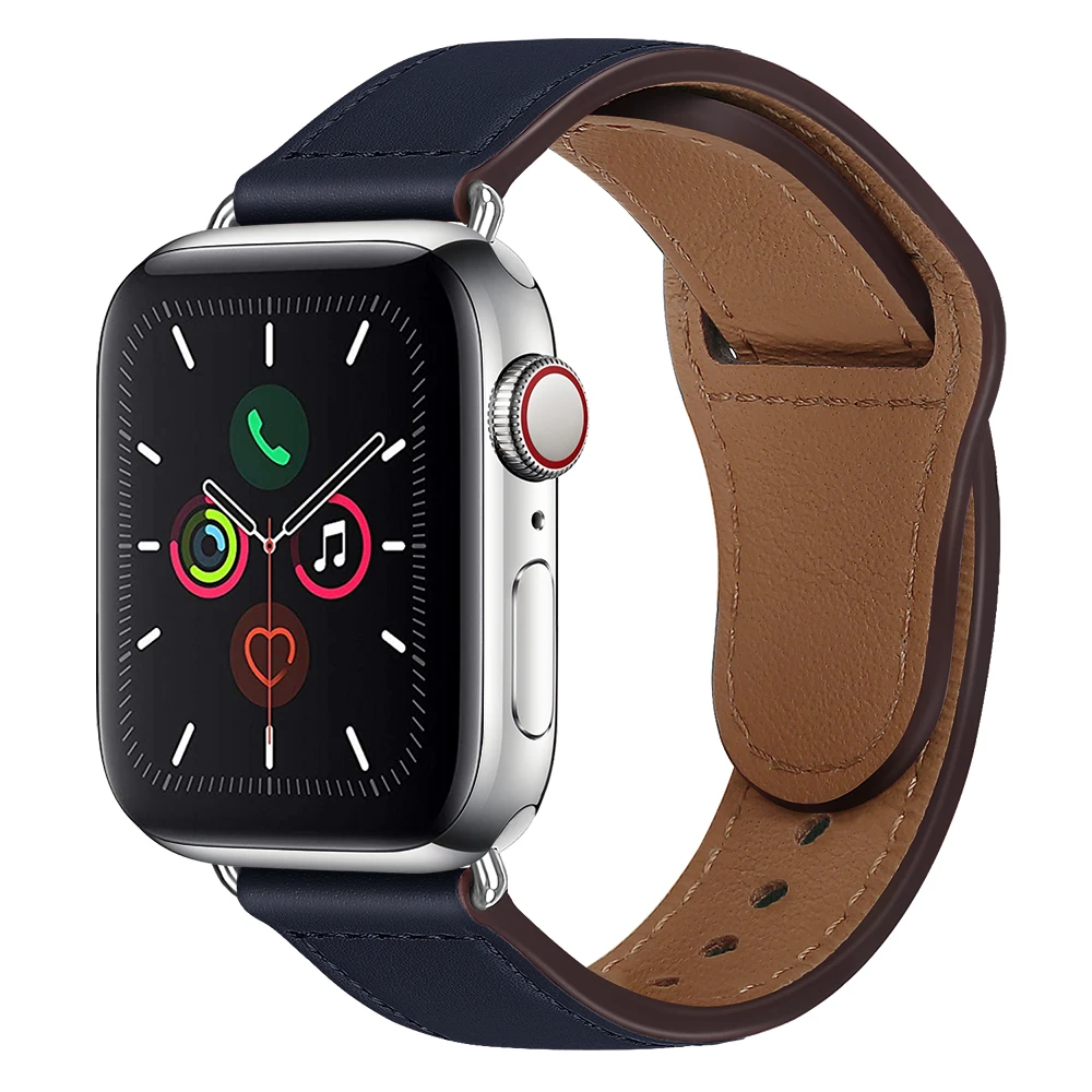 Модные кожаные браслеты для Apple Watch series 5 4 3 2 1 контактный браслет 38 40 мм 42 44 Ремешки