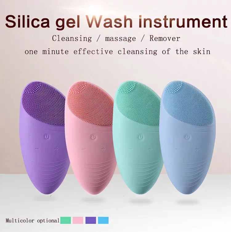 

Face Cleaning Brush Mini Electric Silicone Face Massage Waterproof Washing Machine Sonic Vibracion Deep Pore Cleaner Tools