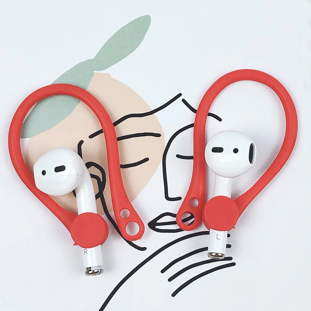 

1Pair Earhook with Holder Strap Silicone Sports Anti-lost Ear Hook for AirPods NC99