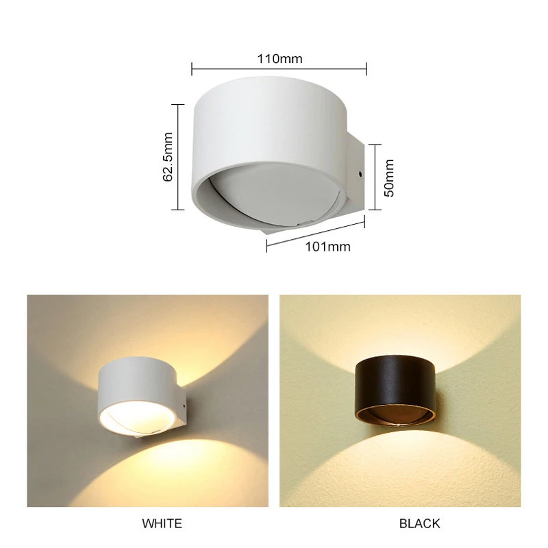 

Modern LED Wall Lamps For Rotation Living Room Lights Bedroom bedside Aisle Corridor Foyer Hall Spin Indoor Lighting Home
