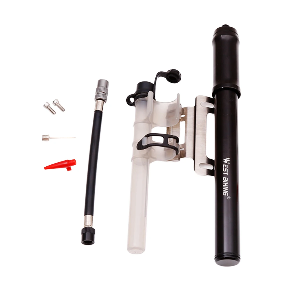 

1pc Useful Bike Air Pump Durable Bike Inflator Portable Bike Accessory (Black)
