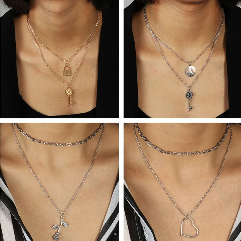 Горячие ювелирные изделия Femme Bijoux подарки Цветы Луна сердца оболочки цепь с
