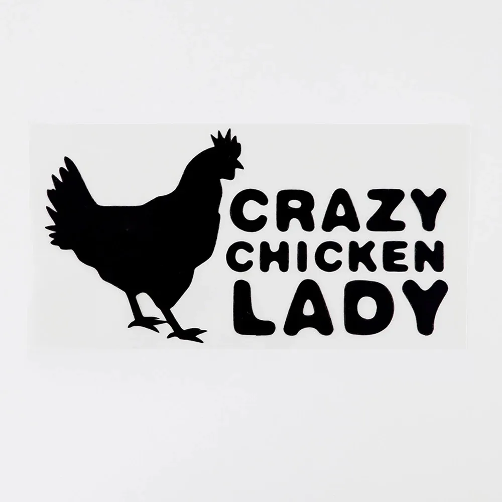 

15CM×8CM Crazy Chicken Lady Fun Vinyl Decal Motorcycle Car Sticker Black/Silver