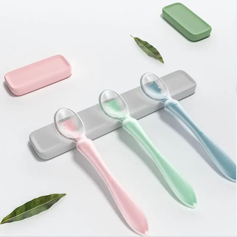 

1 PC Baby Infant Soft Silicone Spoon Children Feeding Baby Trainning Spoon Food Grade Silicone Baby Feeding Tableware Utensils
