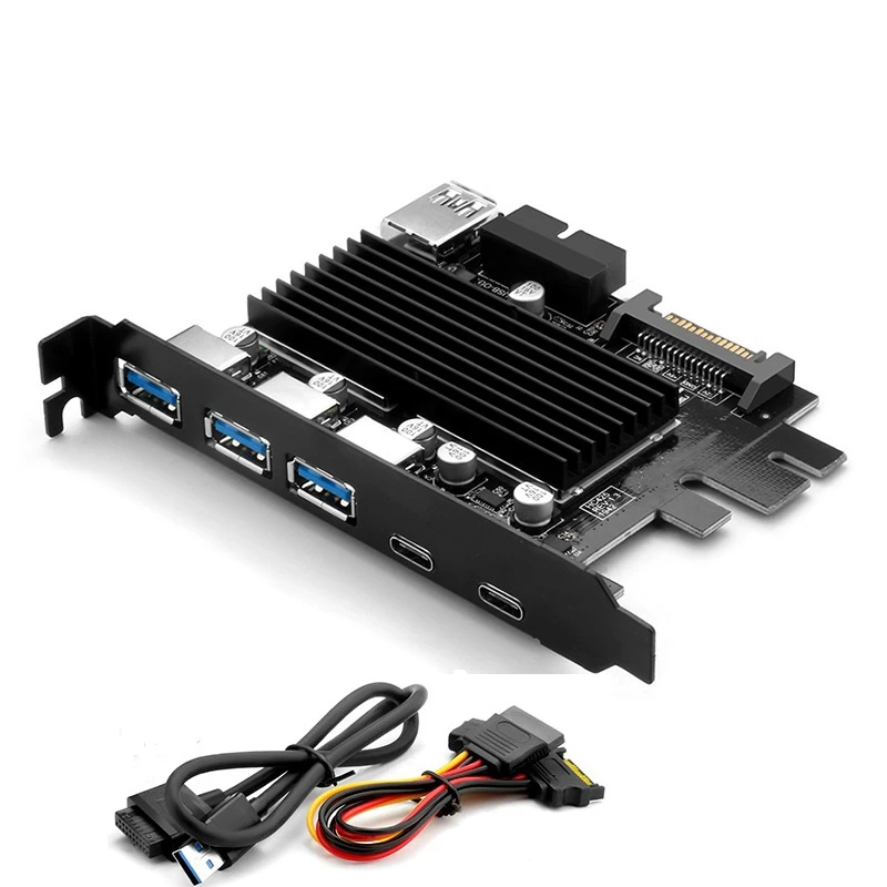 AU42 USB 3 0 Type C PCI E плата расширения 5 портов адаптер внешний контроллер Экспресс 19 Pin